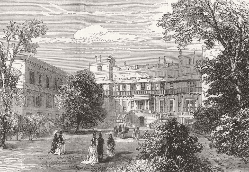 NORTHUMBERLAND HOUSE. The garden front. London 1874 old antique print picture